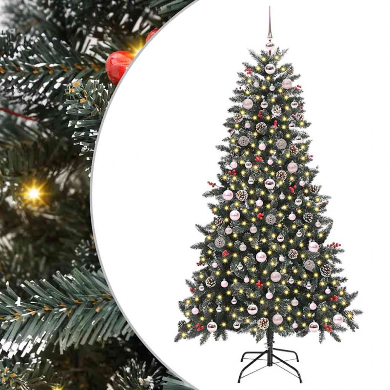 Sztuczna choinka z podstawą Zielony 180 cm PVC, plastik i stal