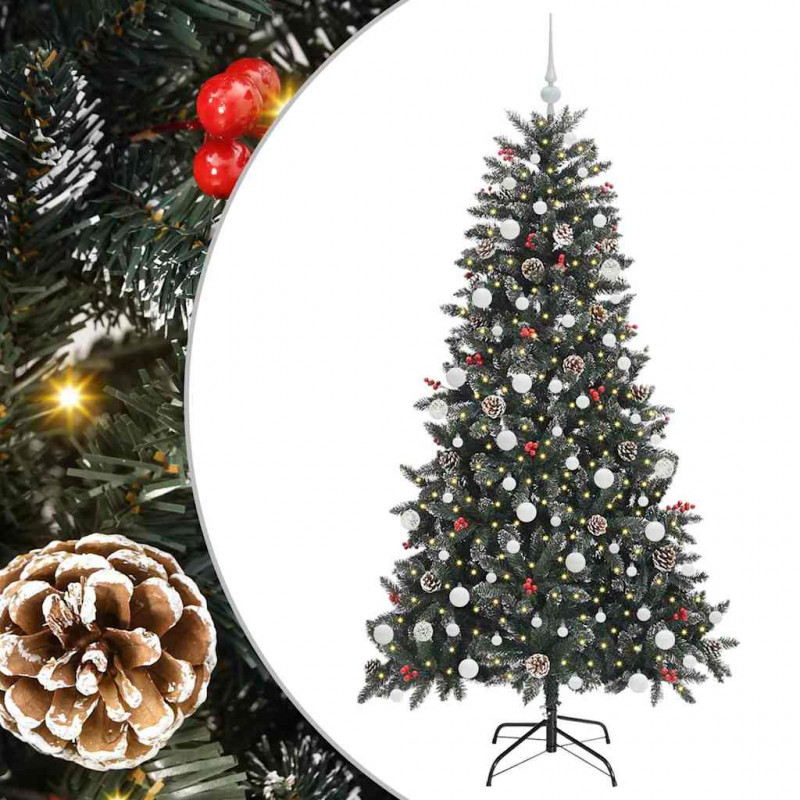 Sztuczna choinka z podstawą Zielony 180 cm PVC, plastik i stal