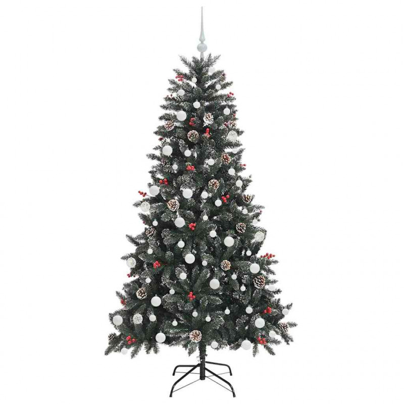 Sztuczna choinka z podstawą Zielony 180 cm PVC, plastik i stal