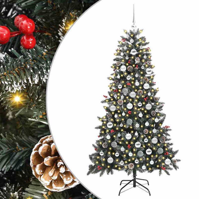 Sztuczna choinka z podstawą Zielony 180 cm PVC, plastik i stal