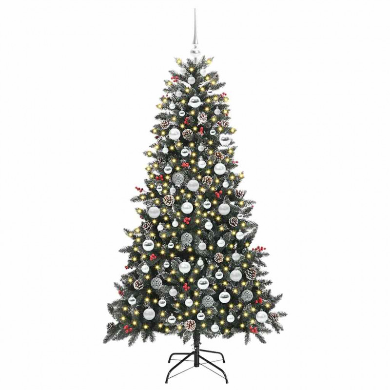 Sztuczna choinka z podstawą Zielony 180 cm PVC, plastik i stal
