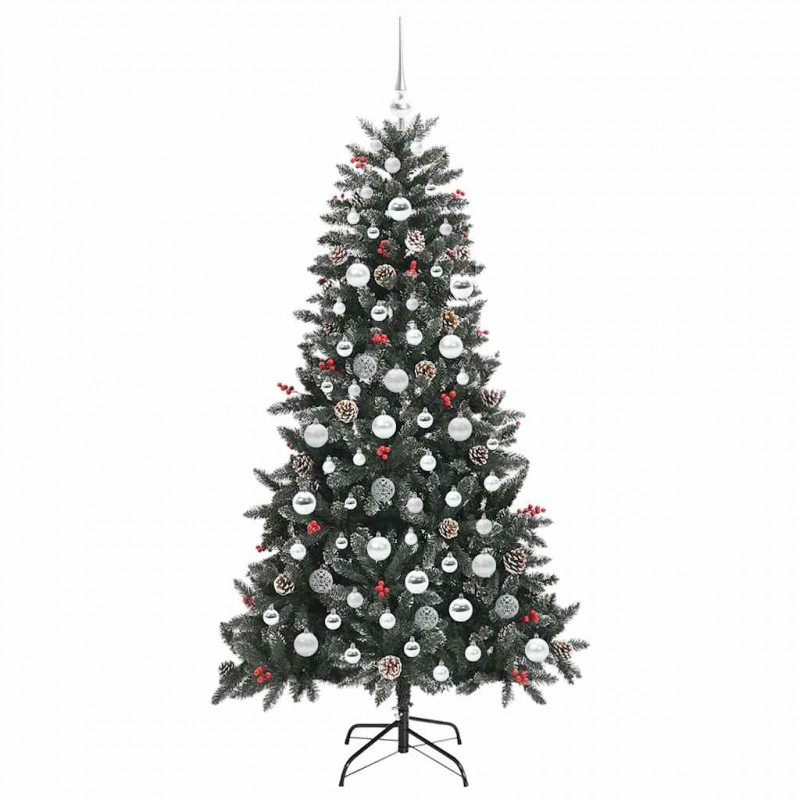 Sztuczna choinka z podstawą Zielony 180 cm PVC, plastik i stal