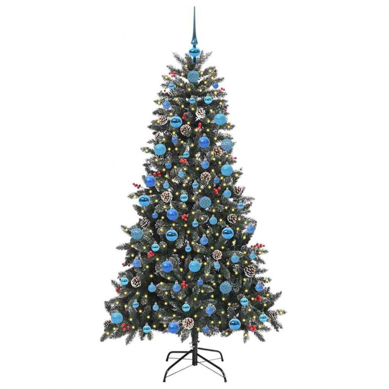 Sztuczna choinka z podstawą Zielony 180 cm PVC, plastik i stal