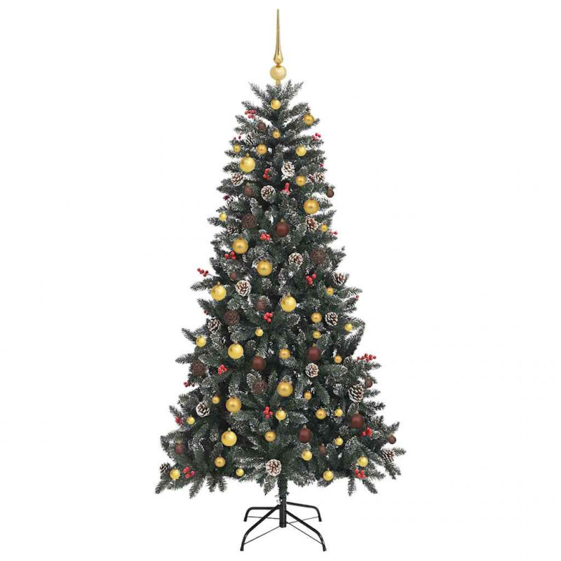 Sztuczna choinka z podstawą Zielony 210 cm PVC, plastik i stal