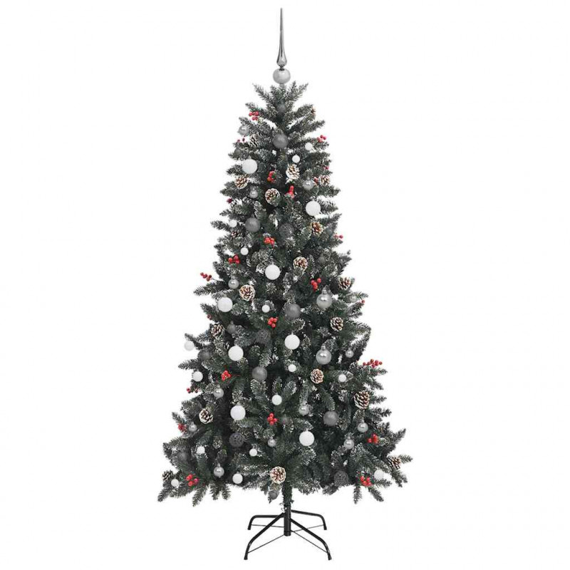 Sztuczna choinka z podstawą Zielony 210 cm PVC, plastik i stal