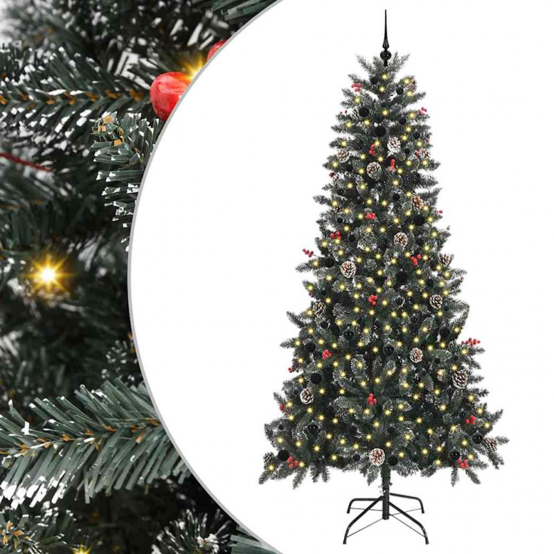Sztuczna choinka z podstawą Zielony 240 cm PVC, plastik i stal