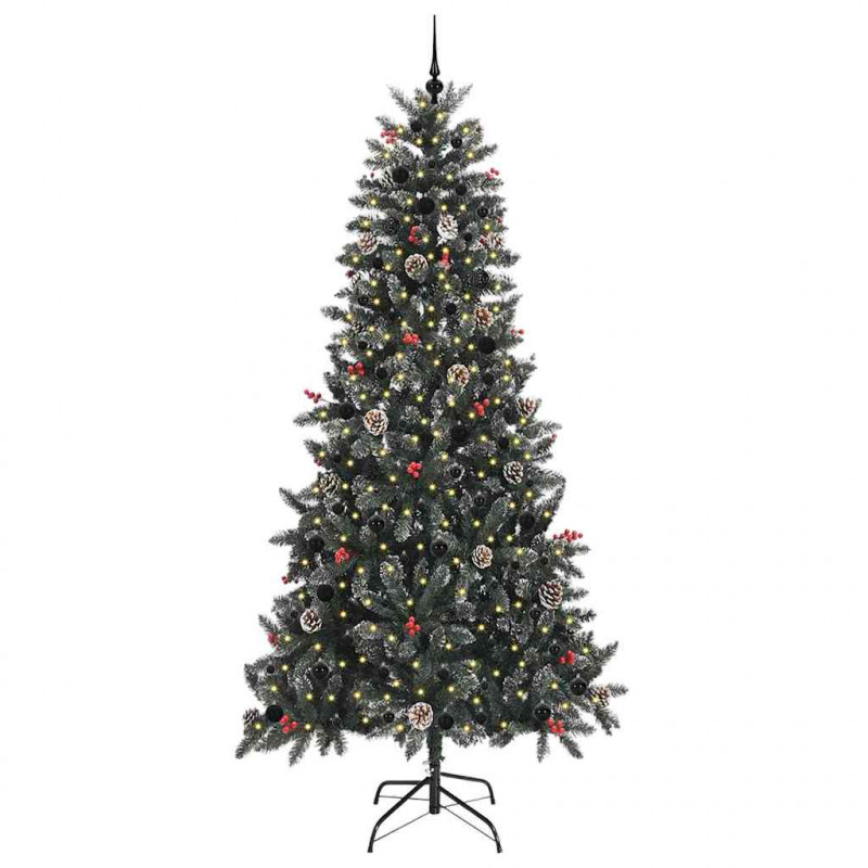 Sztuczna choinka z podstawą Zielony 240 cm PVC, plastik i stal