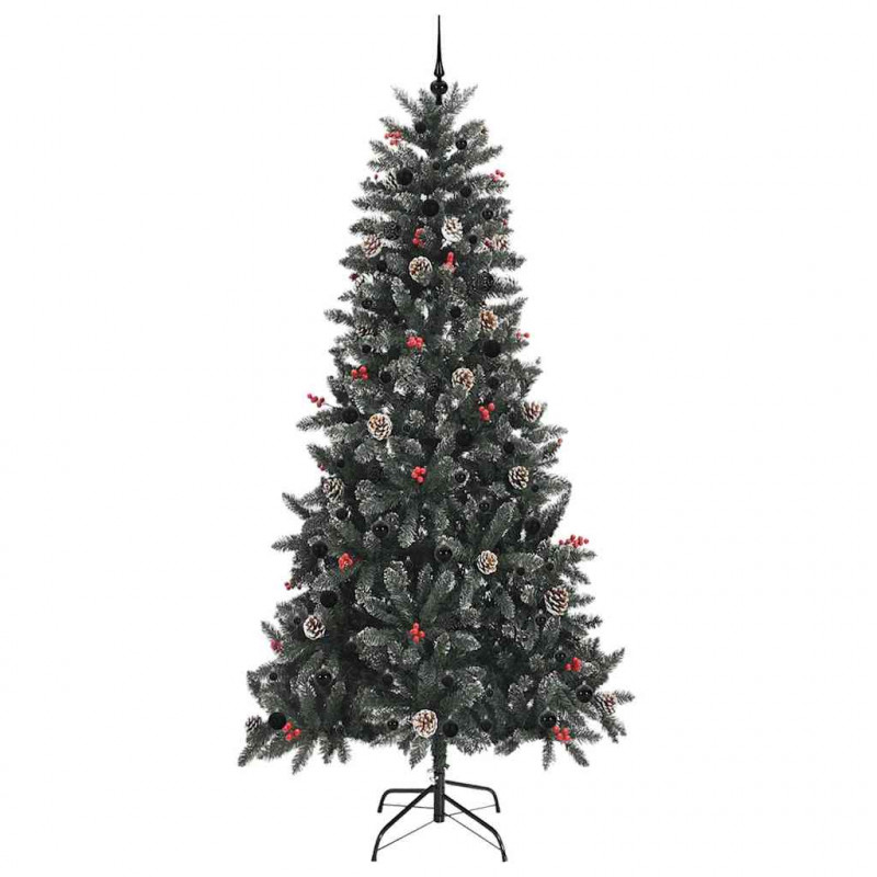 Sztuczna choinka z podstawą Zielony 240 cm PVC, plastik i stal