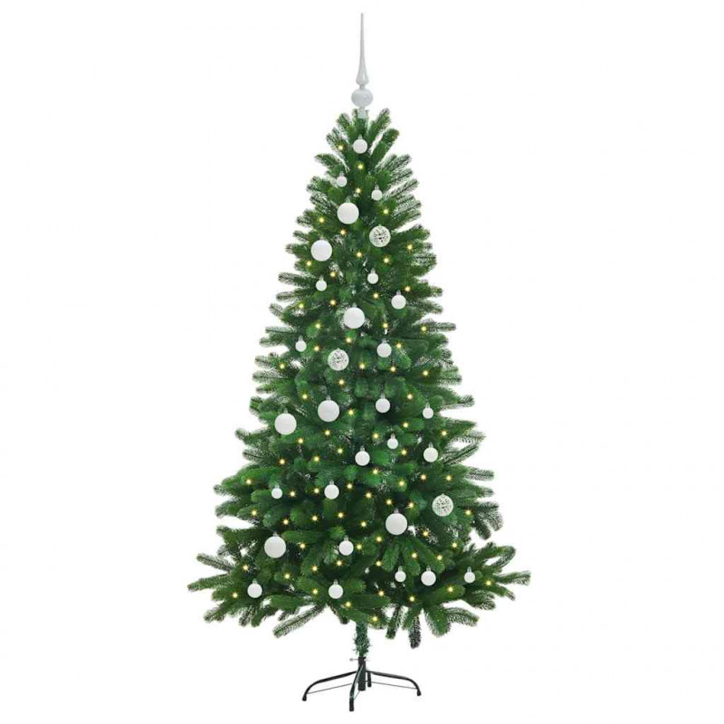 Choinka z 150 diodami LED z podstawą Zielony 150 cm PE