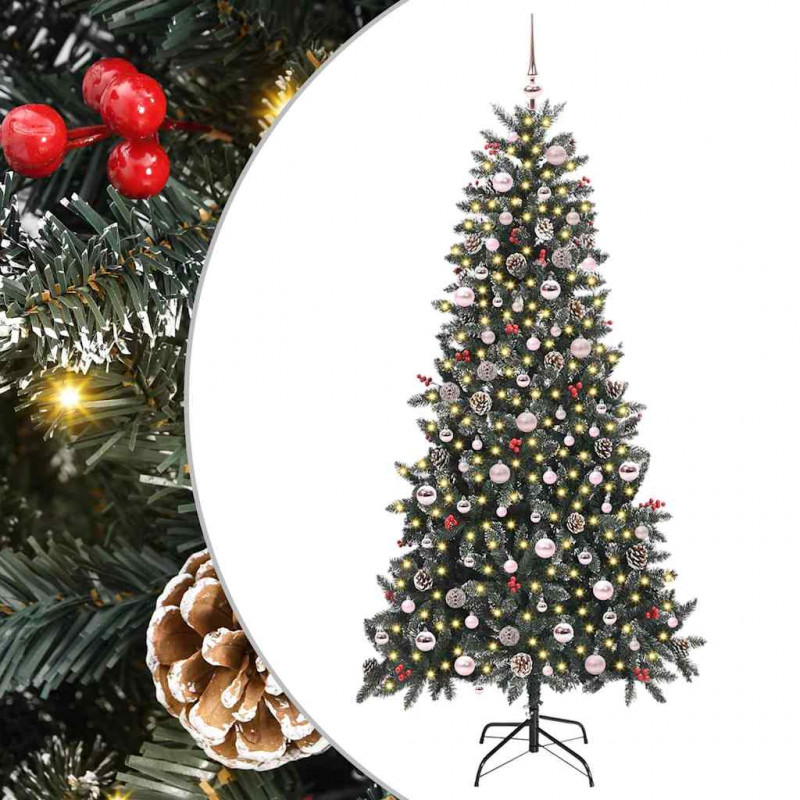 Sztuczna choinka z podstawą Zielony 240 cm PVC, plastik i stal