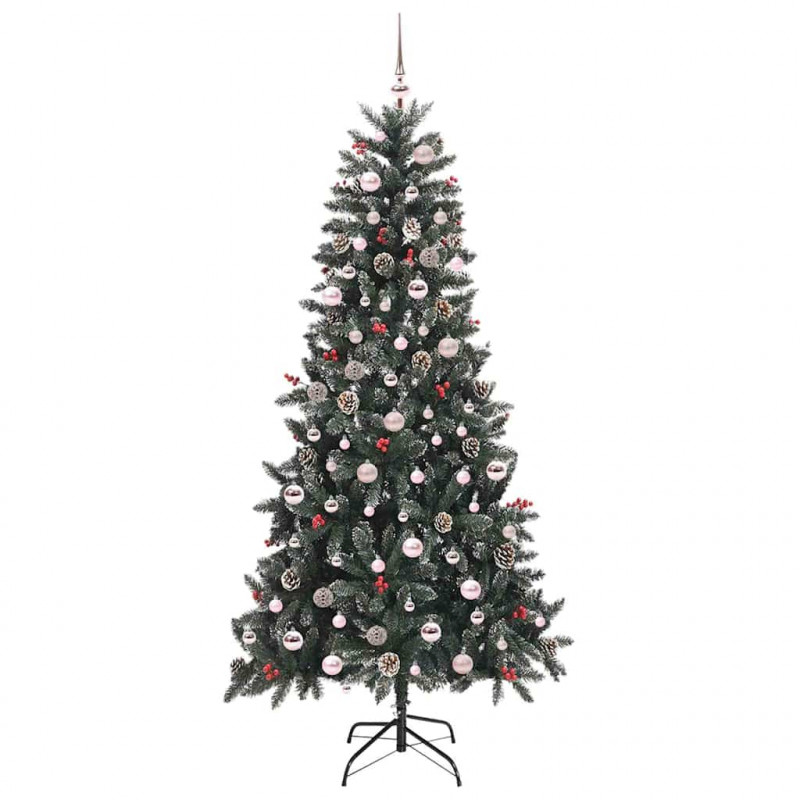 Sztuczna choinka z podstawą Zielony 240 cm PVC, plastik i stal