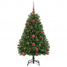 Sztuczna choinka z 150 diodami LED Zielony 120 cm PVC i Metal