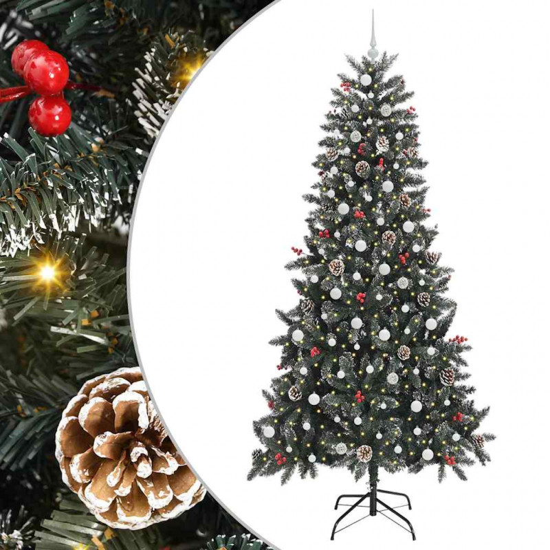Sztuczna choinka z podstawą Zielony 240 cm PVC, plastik i stal