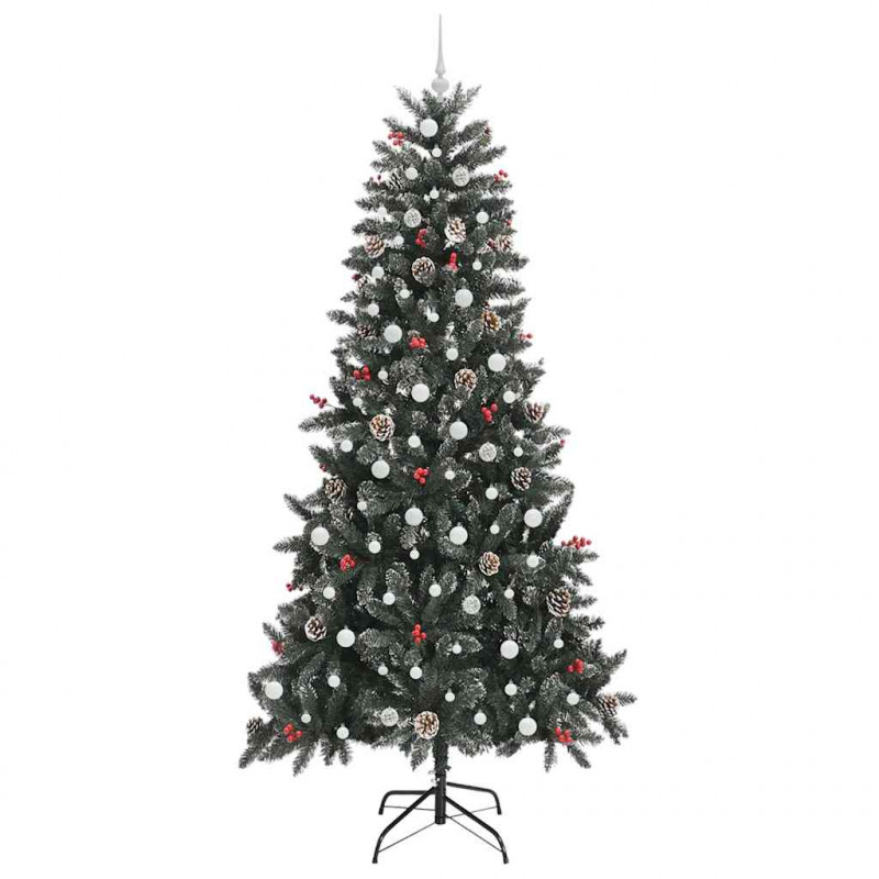 Sztuczna choinka z podstawą Zielony 240 cm PVC, plastik i stal