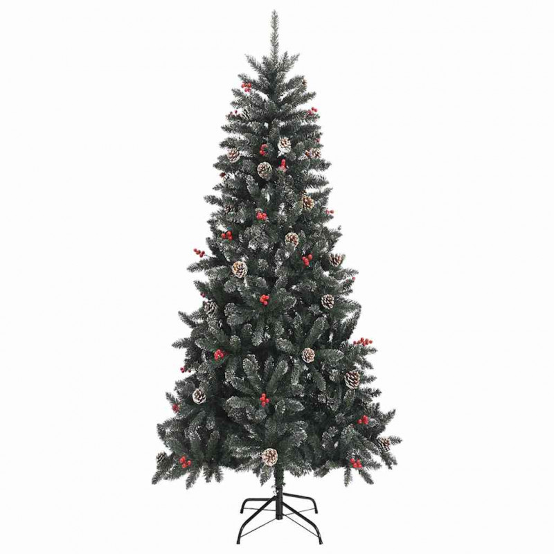 Sztuczna choinka z podstawą Zielony 240 cm PVC, plastik i stal