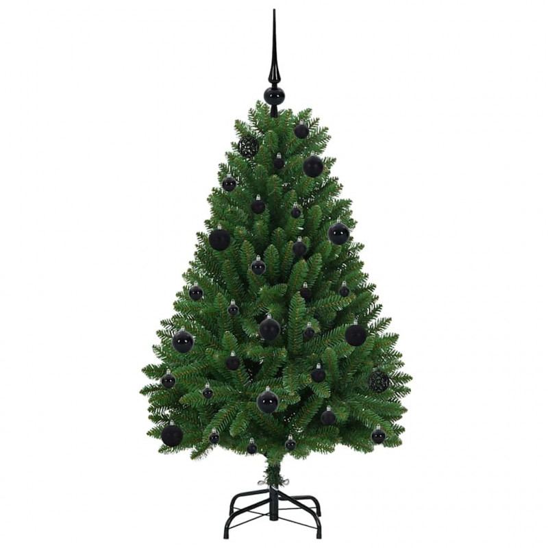 Sztuczna choinka z 150 diodami LED Zielony 120 cm PVC i Metal