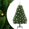 Sztuczna choinka z 150 diodami LED Zielony 120 cm PVC i Metal