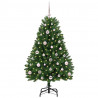 Sztuczna choinka z 150 diodami LED Zielony 120 cm PVC i Metal
