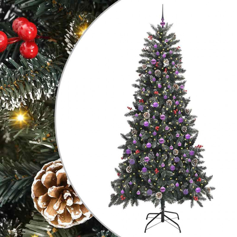 Sztuczna choinka z podstawą Zielony 240 cm PVC, plastik i stal