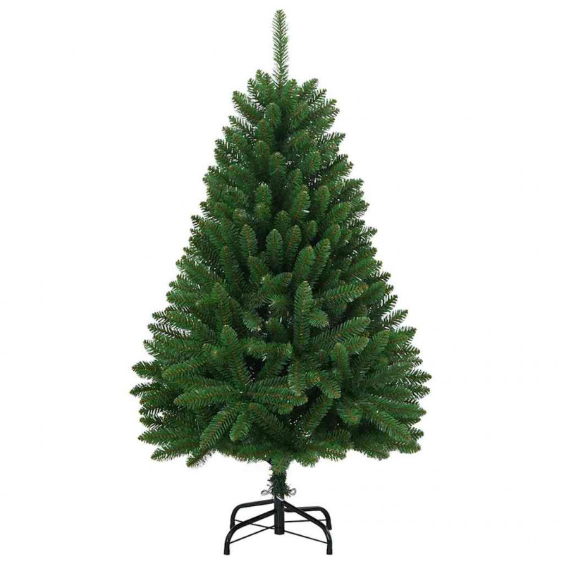 Sztuczna choinka z 150 diodami LED Zielony 120 cm PVC i Metal