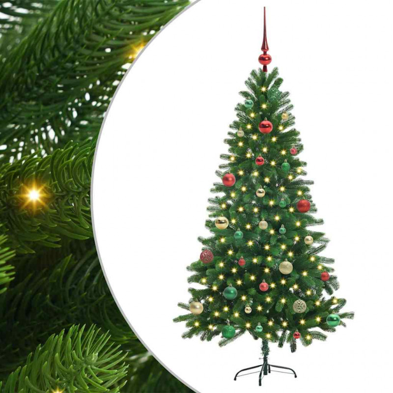 Choinka z 150 diodami LED z podstawą Zielony 150 cm PE