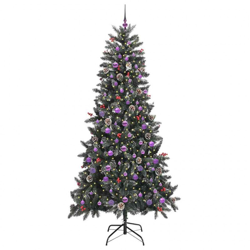 Sztuczna choinka z podstawą Zielony 240 cm PVC, plastik i stal