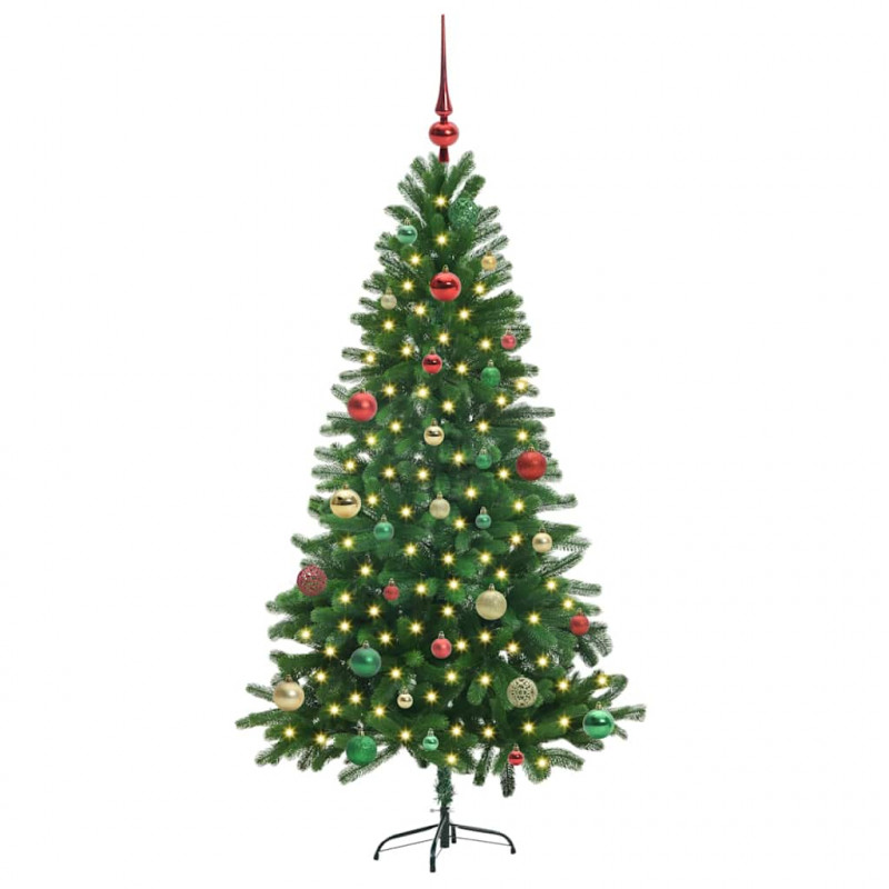 Choinka z 150 diodami LED z podstawą Zielony 150 cm PE