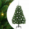 Sztuczna choinka z 150 diodami LED Zielony 120 cm PVC i Metal