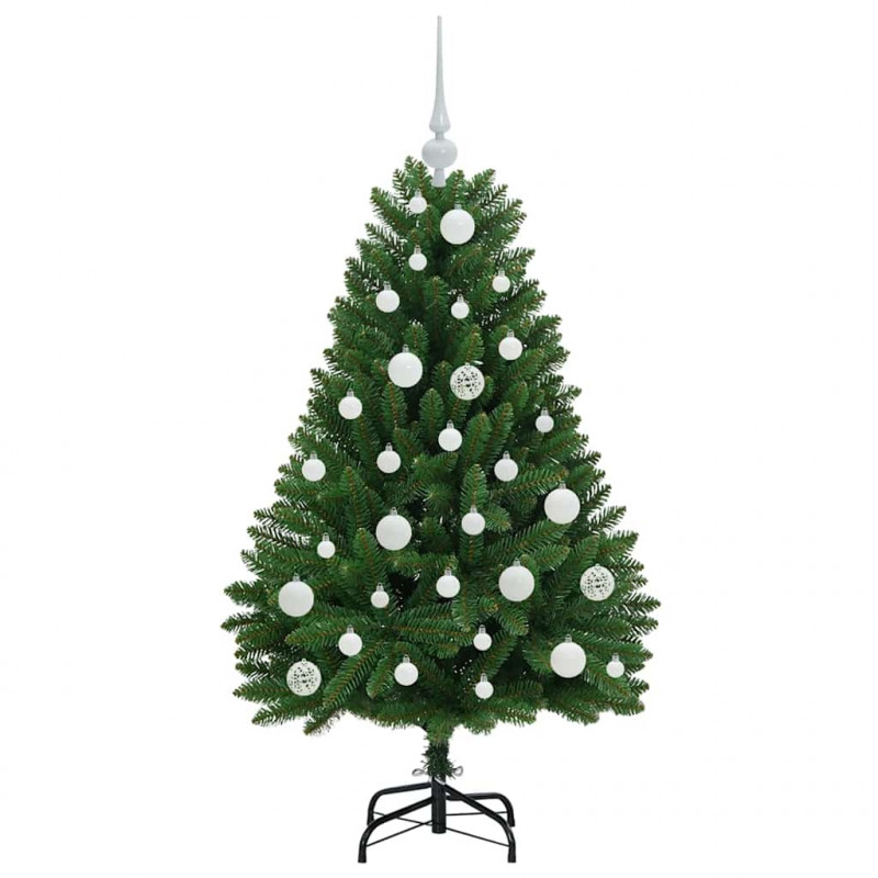 Sztuczna choinka z 150 diodami LED Zielony 120 cm PVC i Metal