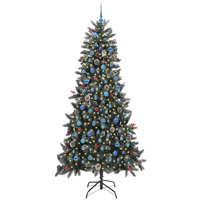 Sztuczna choinka z podstawą Zielony 240 cm PVC, plastik i stal