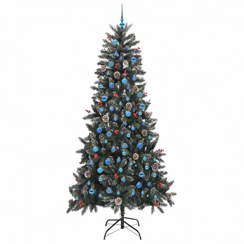 Sztuczna choinka z podstawą Zielony 240 cm PVC, plastik i stal