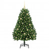 Sztuczna choinka z 150 diodami LED Zielony 120 cm PVC i Metal