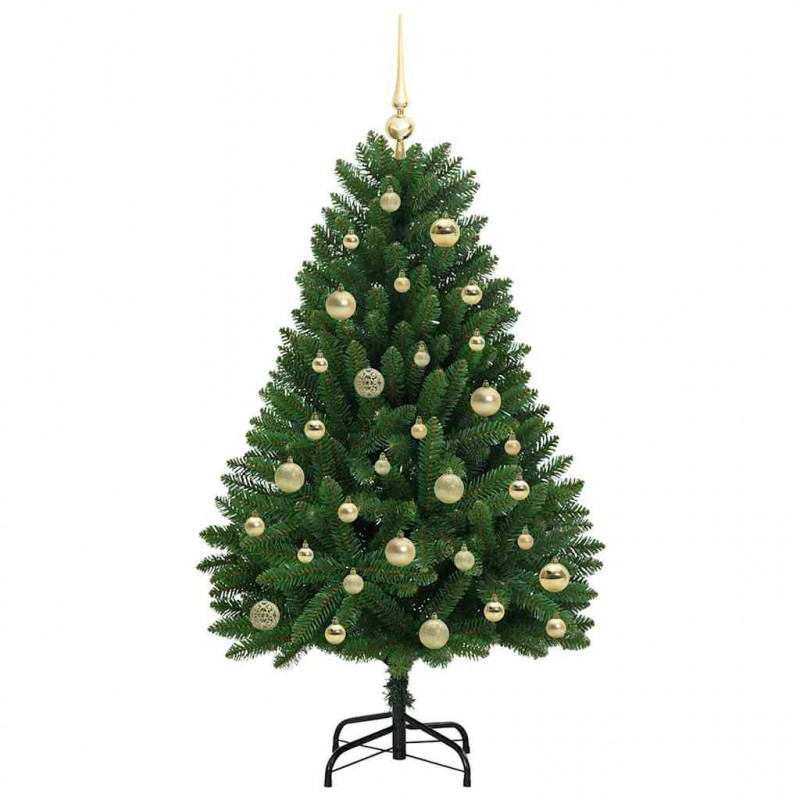 Sztuczna choinka z 150 diodami LED Zielony 120 cm PVC i Metal