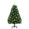 Sztuczna choinka z 150 diodami LED Zielony 120 cm PVC i Metal