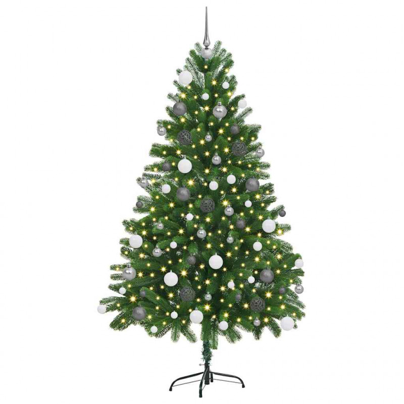 Choinka z 300 diodami LED z podstawą Zielony 180 cm PE