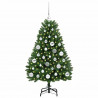Sztuczna choinka z 150 diodami LED Zielony 120 cm PVC i Metal