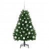 Sztuczna choinka z 150 diodami LED Zielony 120 cm PVC i Metal