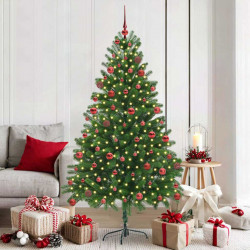 Choinka z 300 diodami LED z podstawą Zielony 180 cm PE