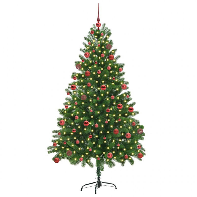 Choinka z 300 diodami LED z podstawą Zielony 180 cm PE