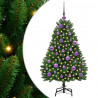 Sztuczna choinka z 150 diodami LED Zielony 120 cm PVC i Metal