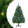 Sztuczna choinka z 150 diodami LED Zielony 120 cm PVC i Metal