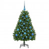 Sztuczna choinka z 150 diodami LED Zielony 120 cm PVC i Metal