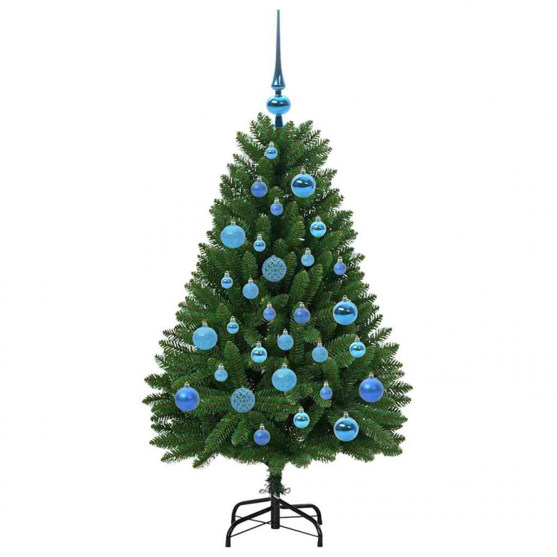 Sztuczna choinka z 150 diodami LED Zielony 120 cm PVC i Metal