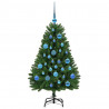 Sztuczna choinka z 150 diodami LED Zielony 120 cm PVC i Metal