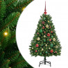 Sztuczna choinka z 150 diodami LED Zielony 120 cm PVC i Metal