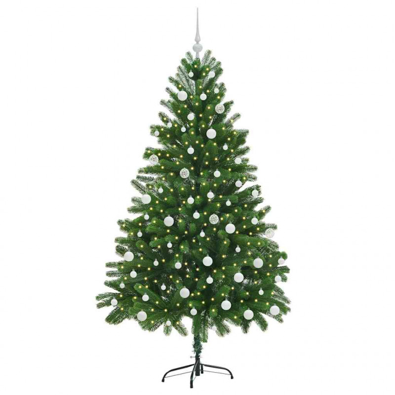 Choinka z 300 diodami LED z podstawą Zielony 180 cm PE
