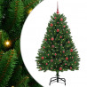 Sztuczna choinka z 150 diodami LED Zielony 150 cm PVC i Metal