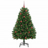 Sztuczna choinka z 150 diodami LED Zielony 150 cm PVC i Metal