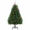 Sztuczna choinka z 150 diodami LED Zielony 150 cm PVC i Metal