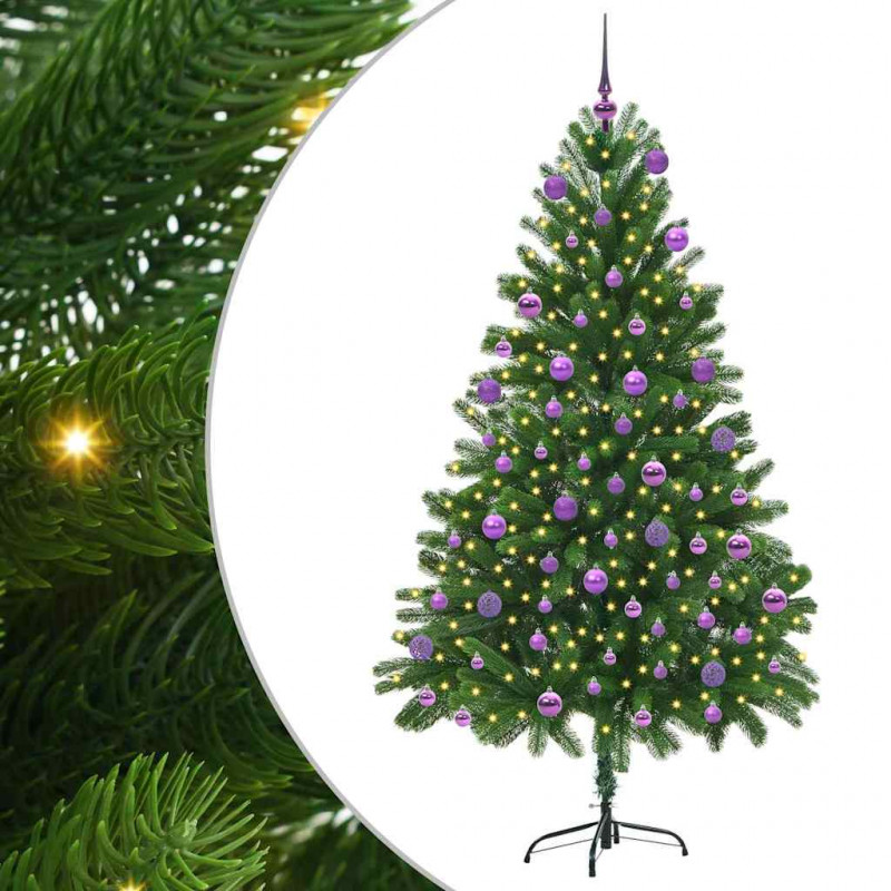 Choinka z 300 diodami LED z podstawą Zielony 180 cm PE
